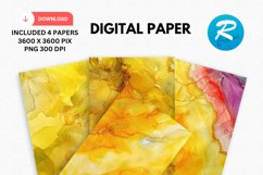 Iridescent Yellow Alcohol Ink Digital Paper Product Image 1