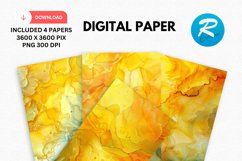 Iridescent Yellow Alcohol Ink Digital Paper Product Image 1