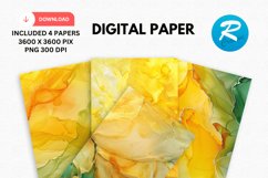 Iridescent Yellow Alcohol Ink Digital Paper Product Image 1
