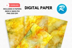 Iridescent Yellow Alcohol Ink Digital Paper Product Image 1
