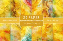Iridescent Yellow Alcohol Ink Digital Paper Bundle Product Image 1