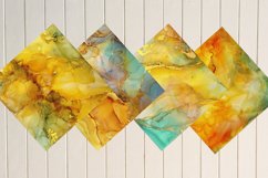 Iridescent Yellow Alcohol Ink Digital Paper Bundle Product Image 3