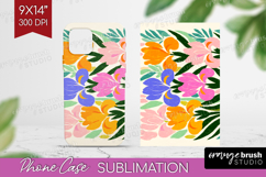Iris Modern Floral Phone Case PNG Sping Flower Case PNG Product Image 1
