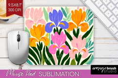 Iris Modern Floral Mouse Pad Sublimation Sping Flower Product Image 1