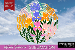 Iris Modern Floral Wind Spinner Sublimation PNG Sping Flower Product Image 1
