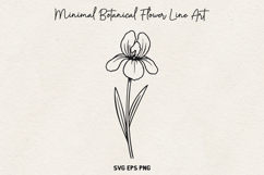 Minimal Botanical Flower SVG, Thin Line Floral Outline, PNG. Product Image 1