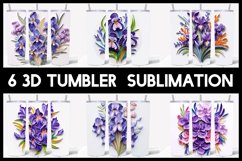 6 3D Irises Tumbler Sublimation | Paper Quilling Product Image 1