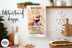 Watercolour Cocktail Recipe PNG | Christmas Kitchen Towel Product Image 1