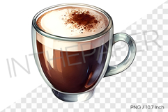 Warm Irish Coffee cocktail with whipped cream PNG Clipart Product Image 1