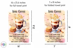Watercolour Cocktail Recipe PNG | Christmas Kitchen Towel Product Image 2