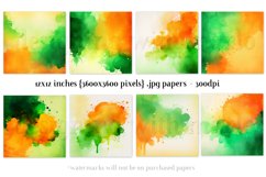 Green and Orange Watercolor Backgrounds, St Patrick&#039;s Day Product Image 2