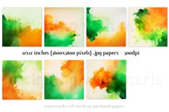 Green and Orange Watercolor Backgrounds, St Patrick&#039;s Day Product Image 3