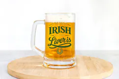 Irish drinking humor shirt graphic with vintage typography and distressed green lettering.