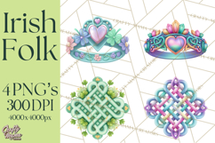 Irish Folk Elements Clipart, St. Patrick’s Day PNG, Celtic Product Image 1