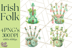 Irish Folk Elements Clipart, St. Patrick’s Day PNG, Celtic Product Image 1