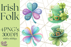 Irish Folk Elements Clipart, St. Patrick’s Day PNG, Celtic Product Image 1