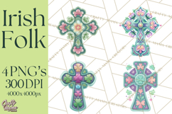 Irish Folk Elements Clipart, St. Patrick’s Day PNG, Celtic Product Image 1