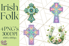 Irish Folk Elements Clipart, St. Patrick’s Day PNG, Celtic Product Image 1