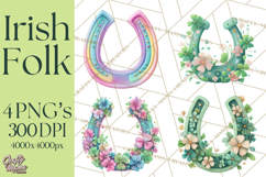 Irish Folk Elements Clipart, St. Patrick’s Day PNG, Celtic Product Image 1