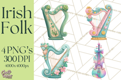 Irish Folk Elements Clipart, St. Patrick’s Day PNG, Celtic Product Image 1