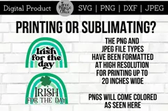 instructions for using "irish for the day" png or jpeg for printing or sublimation projects
