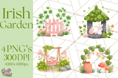 Cottagecore St Patrick’s Day Clipart, Mini Irish Cottage Png Product Image 1