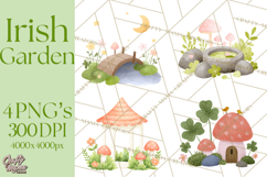 Cottagecore St Patrick’s Day Clipart, Mini Irish Cottage Png Product Image 1