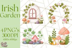 Cottagecore St Patrick’s Day Clipart, Mini Irish Cottage Png Product Image 1