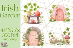 Cottagecore St Patrick’s Day Clipart, Mini Irish Cottage Png Product Image 1