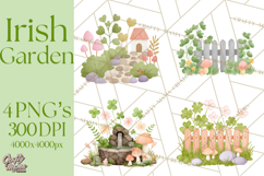 Cottagecore St Patrick’s Day Clipart, Mini Irish Cottage Png Product Image 1