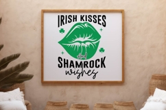 Irish Kisses And Shamrock Wishes Sign SVG Design Product Image 2