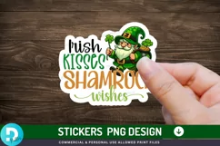 Irish Kisses Shamrock Wishes Stickers PNG Product Image 1