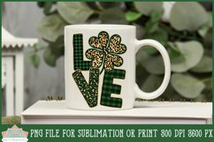 Gold Leopard And Plaid Clover Love St Patricks Day Mug for Sublimation or Print