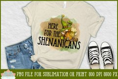 Here For The Shenanigans Masculine St Patricks Day Shirt for Sublimation or Print