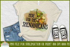 Here For The Shenanigans Masculine St Patricks Day Shirt for Sublimation or Print