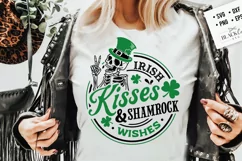 Irish kisses and shamock wishes svg, Patrick skeleton svg Product Image 3