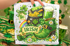 Retro Irish St Patrick's Day PNG, Lucky Day PNG, Shamrock Product Image 2