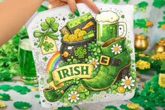 Retro Irish St Patrick's Day PNG, Lucky Day PNG, Shamrock Product Image 1