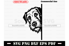 Peering Irish Wolfhound Dog SVG PNG DXF EPS PDF Product Image 1