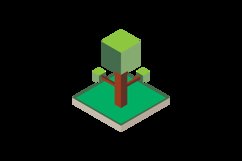 Isometric green tree park concept design template Product Image 2