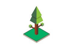 Isometric green tree park concept design vector Product Image 1