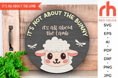 it is all about the lamb, peeking sheep svg, easter lamb sign, farmhouse easter, welcome sign svg, easter door sign svg, round hanging sign svg, laser cut file, layered sign svg, easter hanger svg, farm easter svg, outdoor sign svg, glowforge cut file