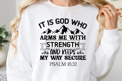 It is god who arms me with SVG, Bible Verse SVG Product Image 1