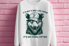 Funny Opossum SVG Feral Fifties 50th Birthday Quote Product Image 3