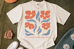 It Is Well With My Soul PNG, Retro Floral Design Product Image 2