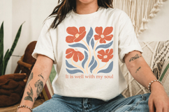 It Is Well With My Soul PNG, Retro Floral Design Product Image 3
