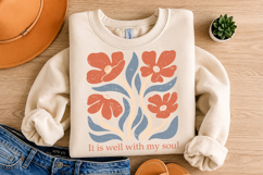 It Is Well With My Soul PNG, Retro Floral Design Product Image 4