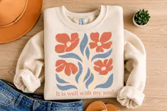 It Is Well With My Soul PNG, Retro Floral Design Product Image 4