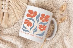 It Is Well With My Soul PNG, Retro Floral Design Product Image 5