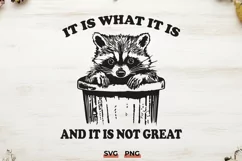Funny Raccoon SVG | It Is What It Is And It Is Not Great PNG Product Image 1